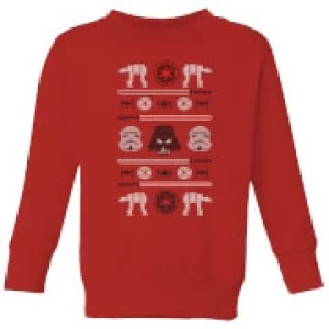 Image of Star Wars Imperial Knit Kids Christmas Sweatshirt - Red - 11-12 Years