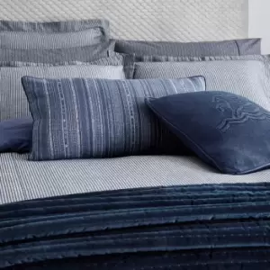 Image of Bedeck of Belfast Mazana Woven Stripe Kingsize Duvet Cover, Midnight