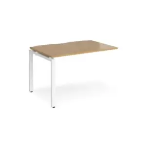 Image of Bench Desk Add On Rectangular Desk 1200mm Oak Tops With White Frames 800mm Depth Adapt