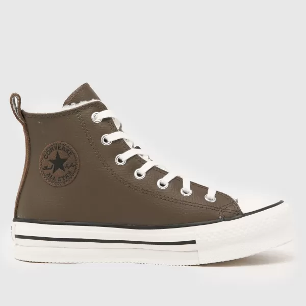 Image of Converse brown all star eva lift hi Youth trainers Brown UK 3 (EU 35½)