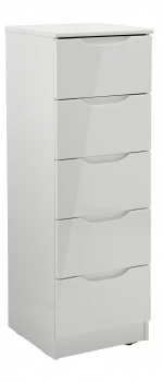 Image of Legato 5 Drawer Tallboy - Grey Gloss