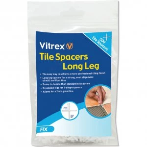 image of Vitrex Long Leg Tile Spacers 4mm Pack of 500