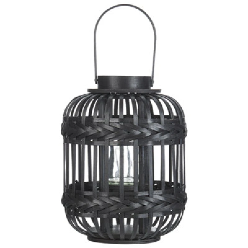Image of Beliani Lantern Boracay Bamboo Wood 30 Cm Black