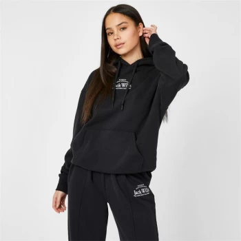 image of Jack Wills Relaxed Fit Embroidered Logo Hoodie - Black