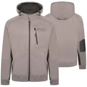 image of JCB Trade Full Zip Grey Hoodie Thick Fabric Corbura Elbow Patches Large L DK9S