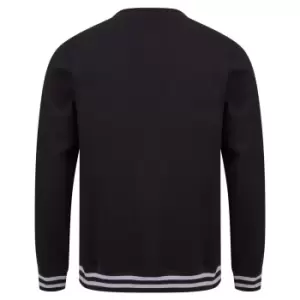 Image of Front Row Unisex Adults Striped Cuff Sweatshirt (L) (Black/Heather Grey)