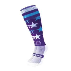 Image of Wacky Sox Milky Way Football/Rugby Socks Jnr - Purple