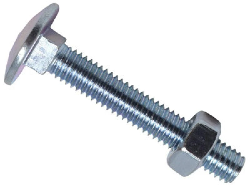 Image of Metalmate Memcsx0640 Cup Square Hex Bolt & Nut Zp M6 X 40mm Box 50 Memcsx0640