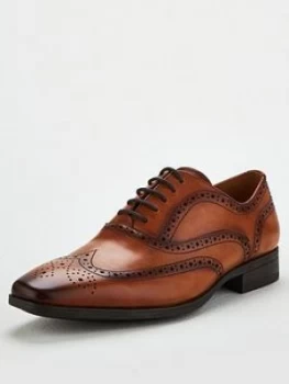 OFFICE Macro Lace Up Brogue Shoes - Brown, Tan Leather, Size 10, Men