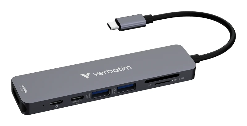 Image of Verbatim USB-C Essentials Multiport Hub 7 ports: HDMI. USB-C. USB-C 3.