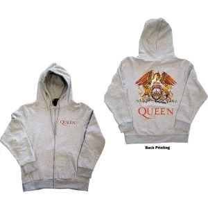 Image of Queen - Classic Crest Unisex Large Hoodie - Grey