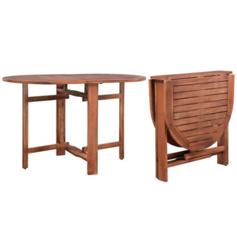 Image of vidaXL Solid Acacia Wood Outdoor Dining Table Oval 120x70x74cm Patio Furniture