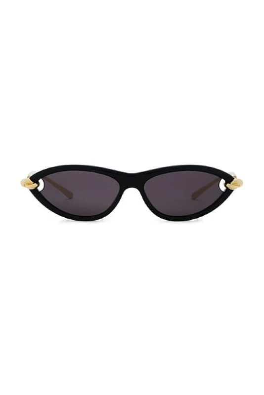 Image of Bottega Veneta New Knot Sunglasses in Black Gold & Grey - Black. Size all.