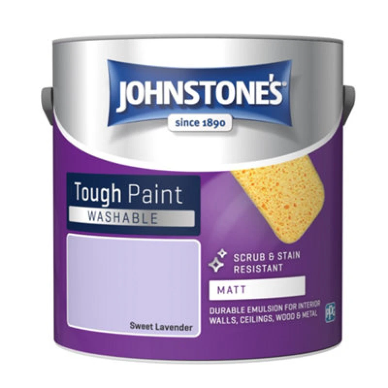 Image of Johnstone's Washable Matt Tough Paint Sweet Lavender - 2.5L