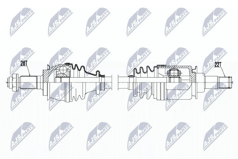 Image of NTY NPW-BM-119 Drive shaft Manual Transmission, Front Axle Left Drive Shaft (13)