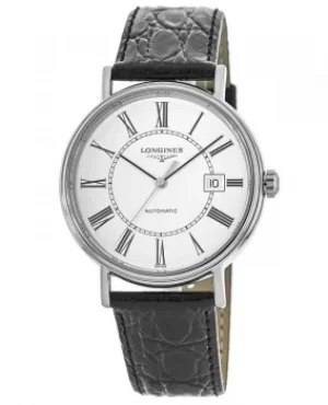 image of Longines Presence Quartz Black Leather Strap Mens Watch L4.922.4.11.2 L4.922.4.11.2