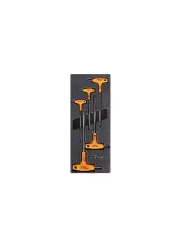 Image of Beta Tools T57 5pc Stainless Steel Hex Key Set Hard Tray for Roller Cabs 2.5-6mm