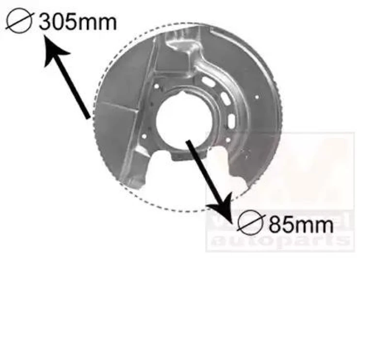 Image of VAN WEZEL 0620371 Brake Disc Back Plate Front Axle Left Splash Panel,brake disc (1330)