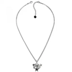 image of Ladies Karl Lagerfeld Silver Plated Eclectic Stud Charm Necklace