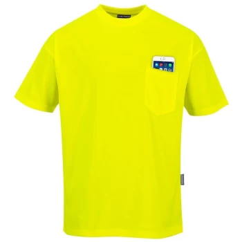 Image of S578YER5XL - sz 5XL Day-Vis Pocket Short Sleeve T-Shirt - Yellow - Portwest