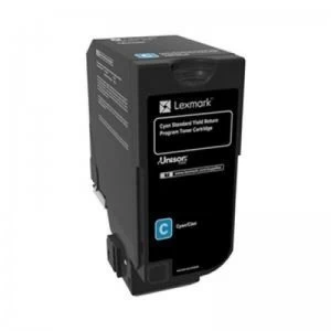 Image of Lexmark 74C0S20 Cyan Laser Toner Ink Cartridge