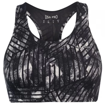 image of USA Pro Racer Back Sports Bra - Mono Stripe