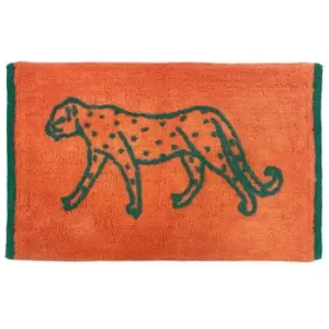 Image of Furn Leopard Bath Mat (One Size) (Orange) - Orange
