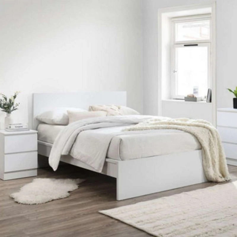 Image of Birlea Oslo 5ft King Size White Wooden Bed Frame
