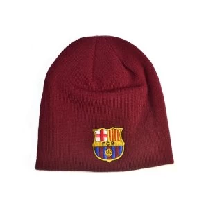 Image of FC Barcelona Knitted Beanie Hat Burgundy