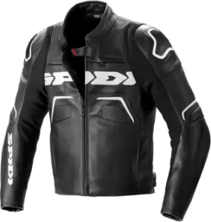 Image of Spidi Evorider 2 Motorcycle Leather Jacket, black-white, Size 48, black-white, Size 48