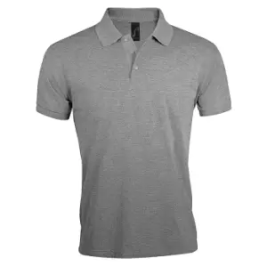 Image of SOLs Mens Prime Pique Plain Short Sleeve Polo Shirt (3XL) (Grey Marl)