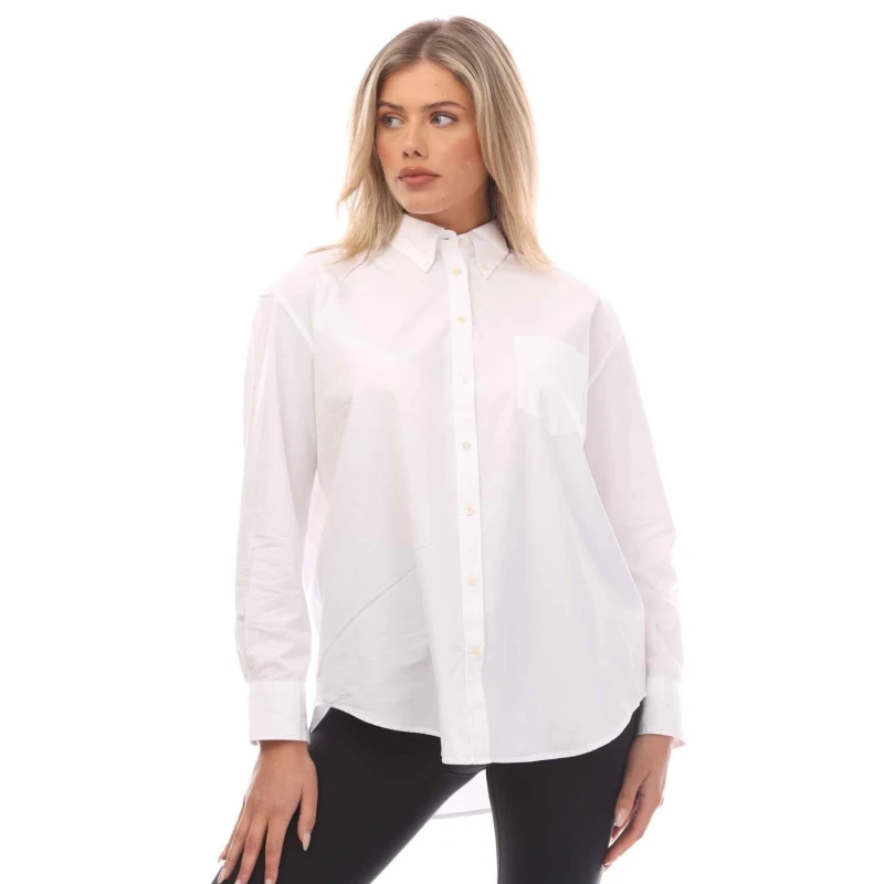 Image of Gant Relaxed Fit Luxury Poplin Shirt White female XS