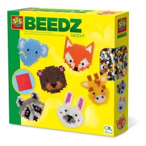Image of SES Creative Beedz Childrens Iron-on Beads Cute Animals Mosaic Kit Activity Set