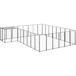 Image of Vidaxl - Dog Kennel Black 15.73 m² Steel Black