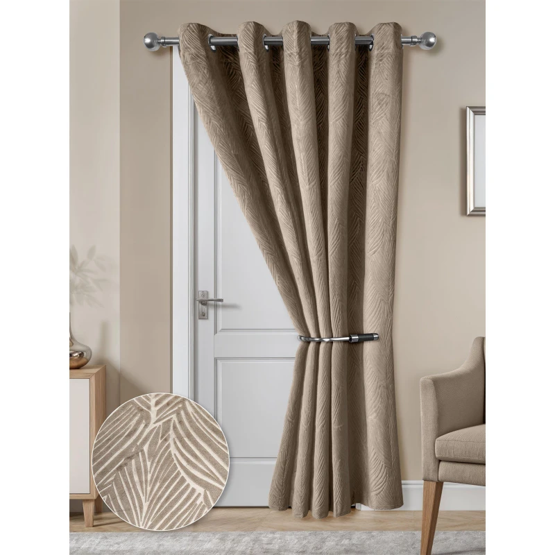 Image of Emma Barclay Eyelet Door Curtain Thermal Blackout Twilight Stone unisex 168x213cm