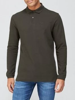 image of Barbour Long Sleeve Sports Polo - Dark Green