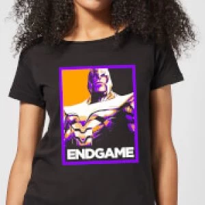 Image of Avengers Endgame Thanos Poster Womens T-Shirt - Black