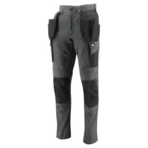 Image of Caterpillar Mens Essentials Stretch Work Trousers (32L) (Dark Shadow/Black)