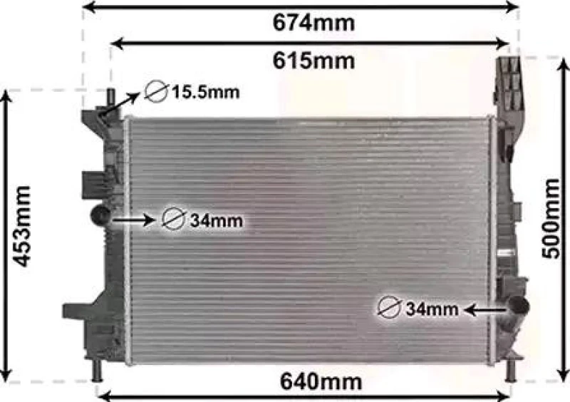 Image of VAN WEZEL 18002602 Engine radiator Aluminium, Brazed cooling fins Radiator,engine cooling (470)