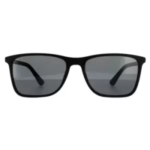 Rectangle Matte Black Smoke Sunglasses