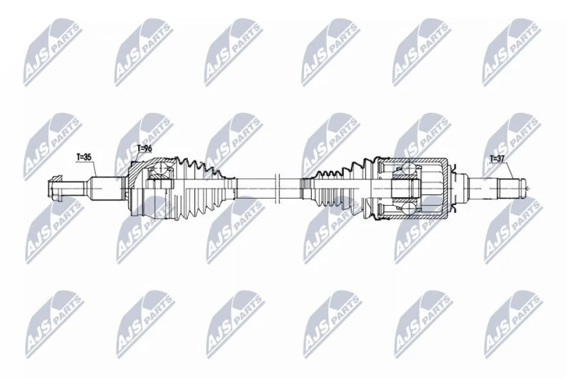 Image of NTY NPW-CH-174 Drive shaft Automatic Transmission, Rear Axle Drive Shaft (13)