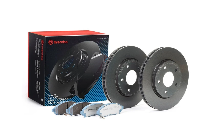 Image of BREMBO KT 08 017 Brake disc and pads set BEYOND LINE - EV Brake Disc Type: internally vented, with acoustic wear warning Brake Set,disc brakes (3405)