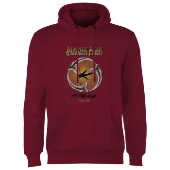 image of Jurassic Park Life Finds A Way Tour Hoodie - Burgundy - XL