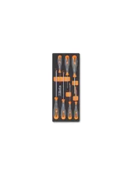 image of Beta Tools M180 7pc "Max" Flat & Phillips Screwdriver Set Soft Tray Roller Cab