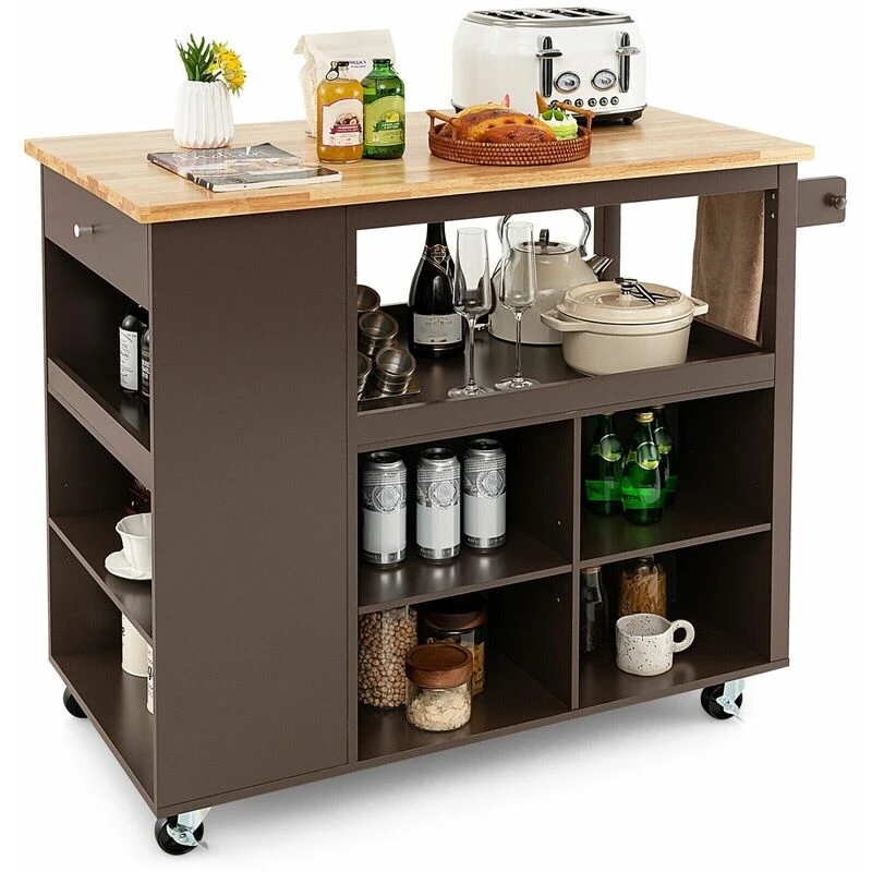 Image of COSTWAY 2 Drawer Nightstand Bedside Table Compact Sofa End Table Dark Grey Oak Grey