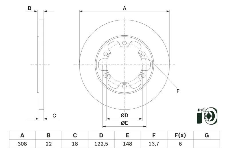 Image of Brake disc Bosch 0 986 479 D43