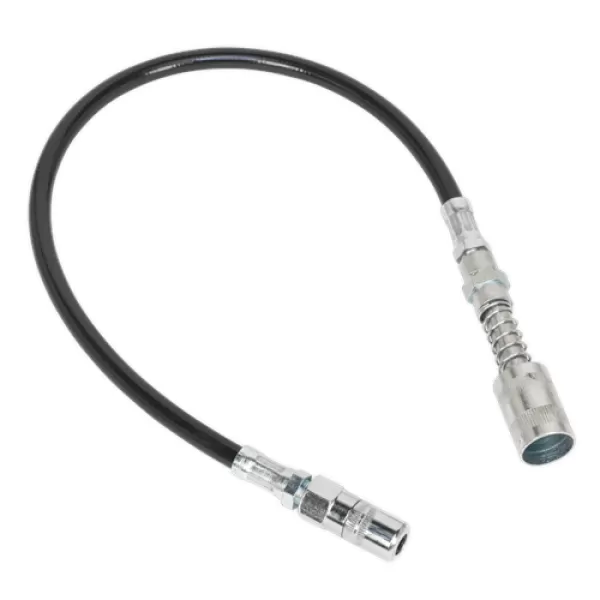 image of Sealey GGSF450 Rubber Delivery Hose 4-Jaw Connector Flexible 450mm Quick Release