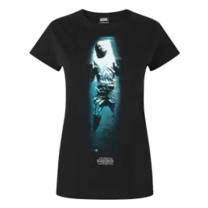 image of Star Wars Womens/Ladies Han Solo Carbonite T-Shirt (Large) (Black)