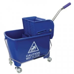 image of Contico Blue Mobile Mop Bucket and Wringer 20 Litre 101248BU