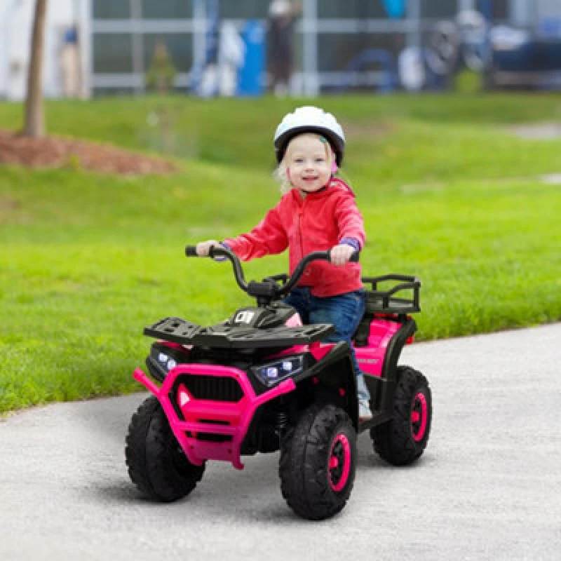 Image of AIYAPLAY 12V Kids Quad Bike w/ 4 Suspension Wheels, for 3-5 Years Pink